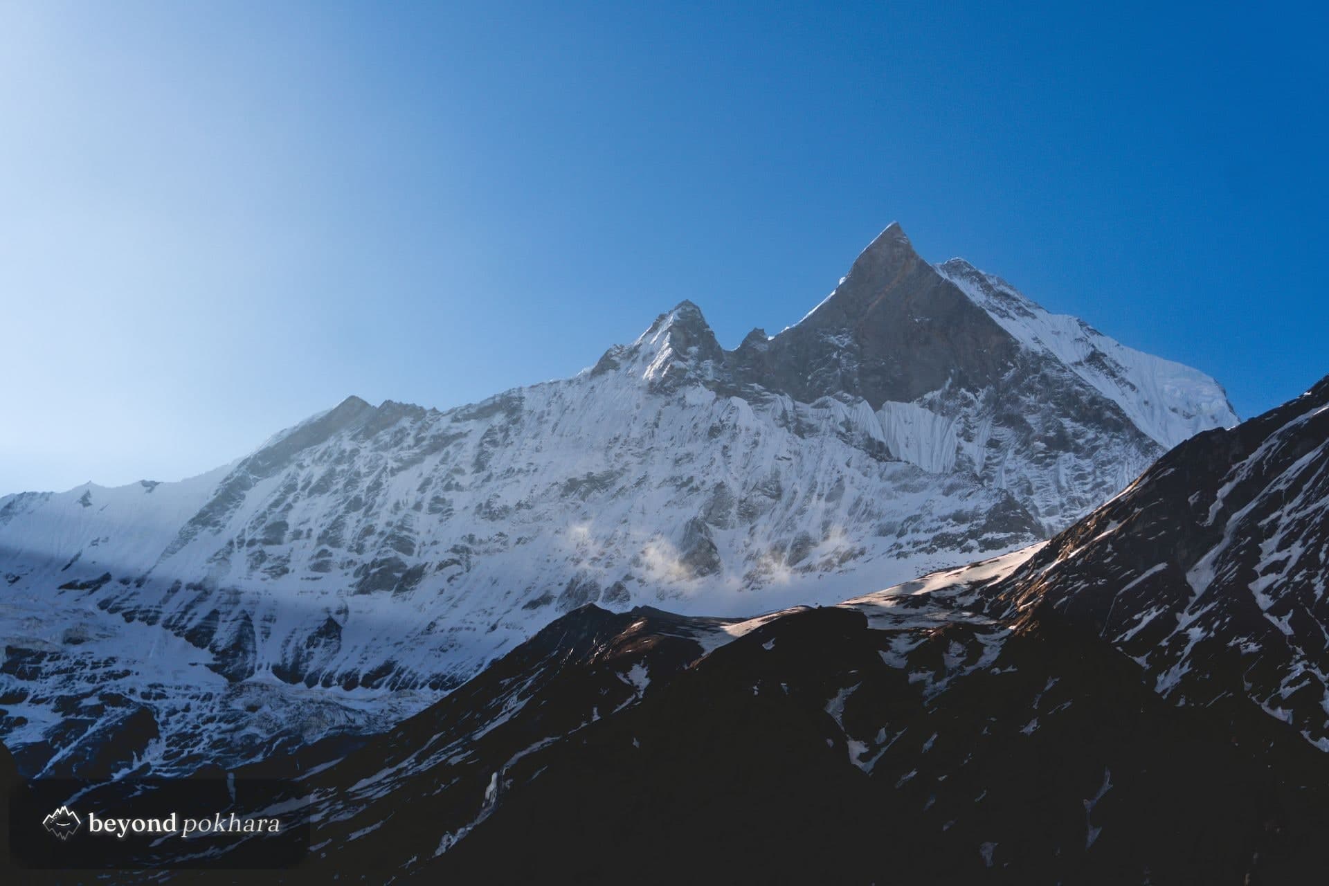 Golden hour over the Annapurna range from the Mardi Himal ridge